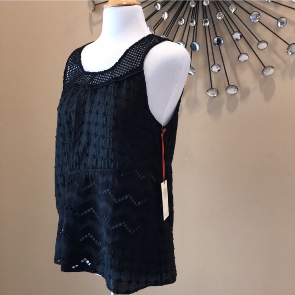 RAMY BROOK Casey Crocheted Black Blouse Top - Picture 5 of 7